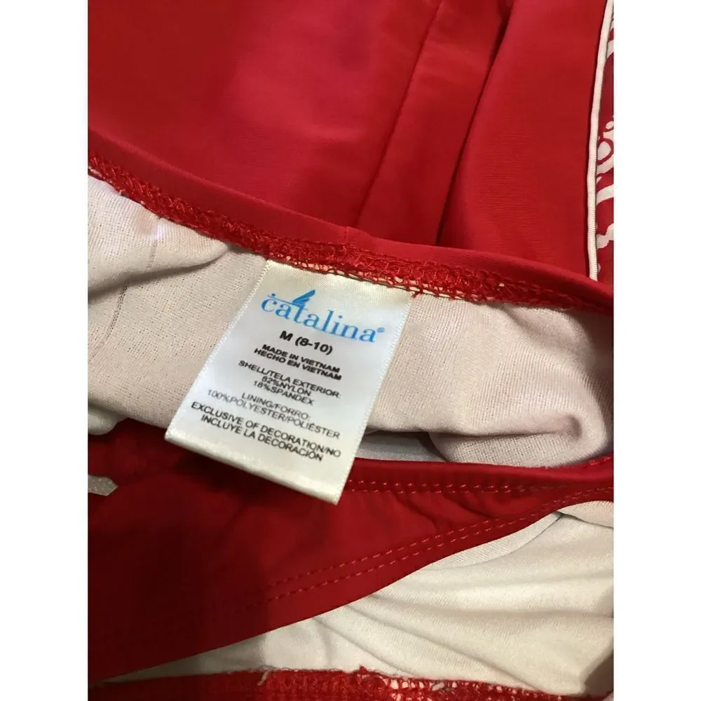 Vintage Catalina Red One Piece Swimsuit M 8/10